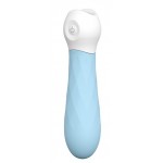 Голубой силиконовый мини-вибромассажер DIAMOND BABY BOO - 12 см.