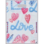 Полиэтиленовый пакет Love с усиленной ручкой - 31 х 40 см.